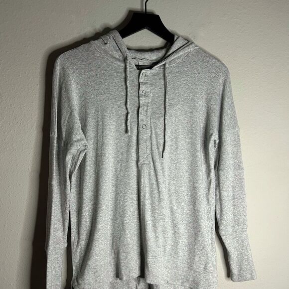 Chaser Gray Baby Rib Henley Hoodie Size S - Picture 9 of 13